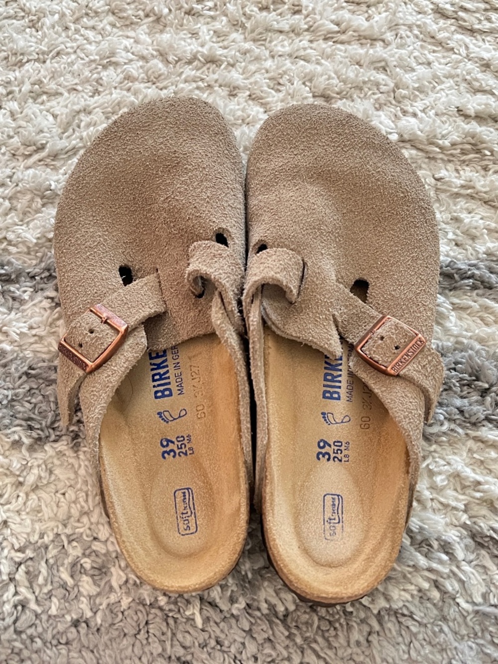Birkenstock Boston Soft Footbed Suede Leather Taupe